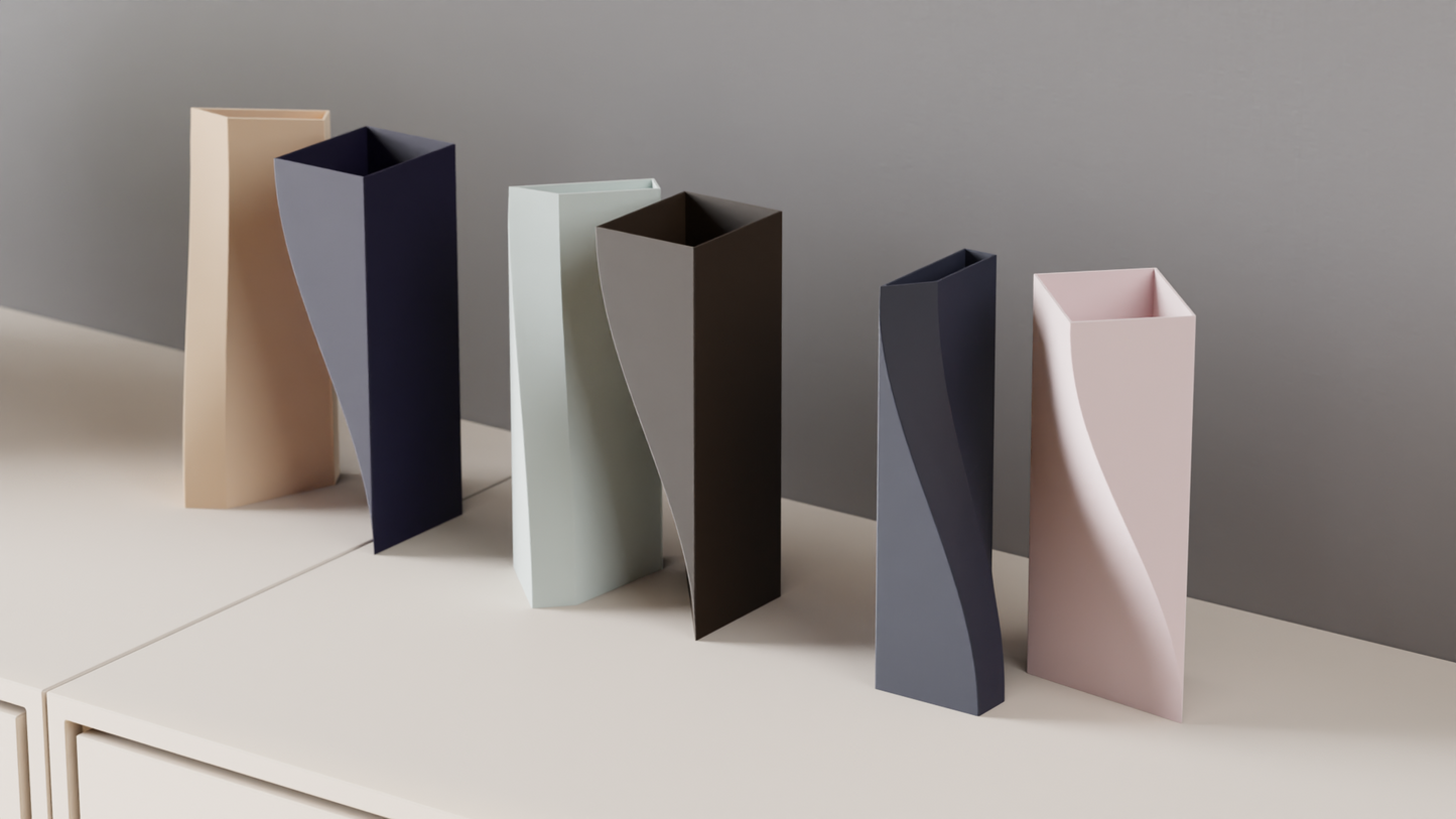 Vaso Moderno Design Scultura Minimal Bicolore