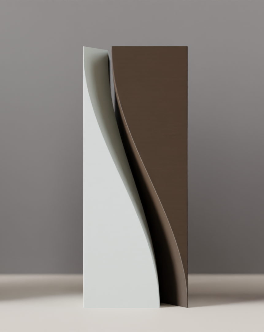 Vaso Moderno Design Scultura Minimal Bicolore