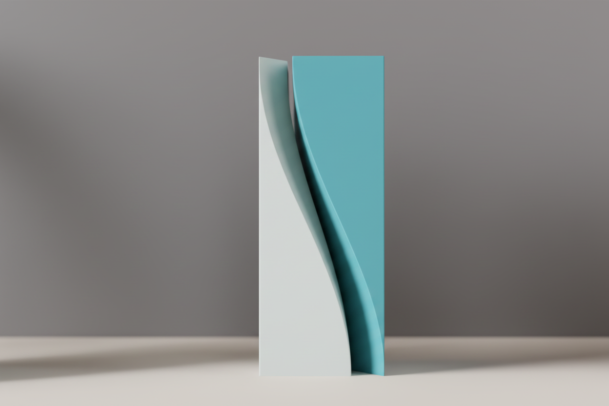Vaso Moderno Design Scultura Minimal Bicolore
