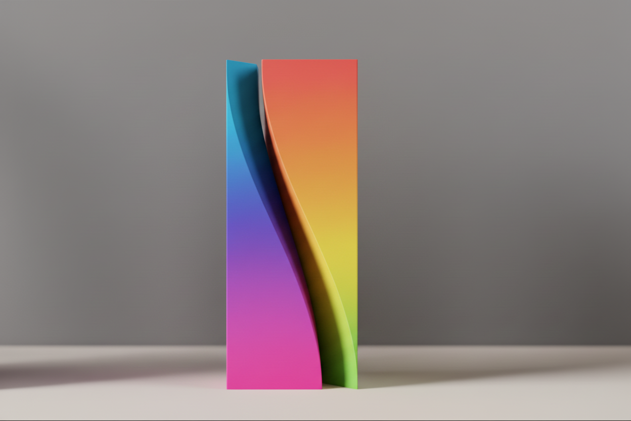 Vaso Moderno Design Scultura Minimal Bicolore