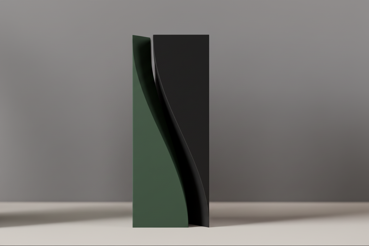 Vaso Moderno Design Scultura Minimal Bicolore