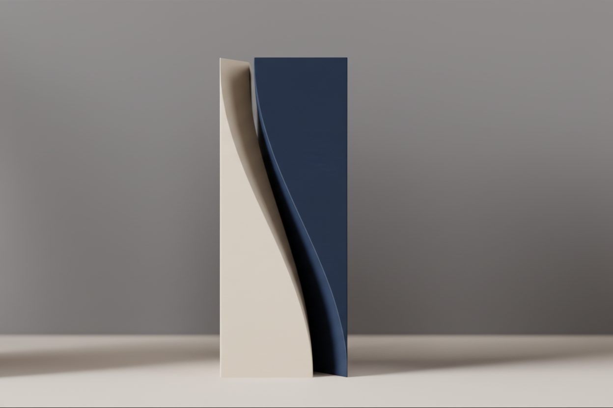 Vaso Moderno Design Scultura Minimal Bicolore