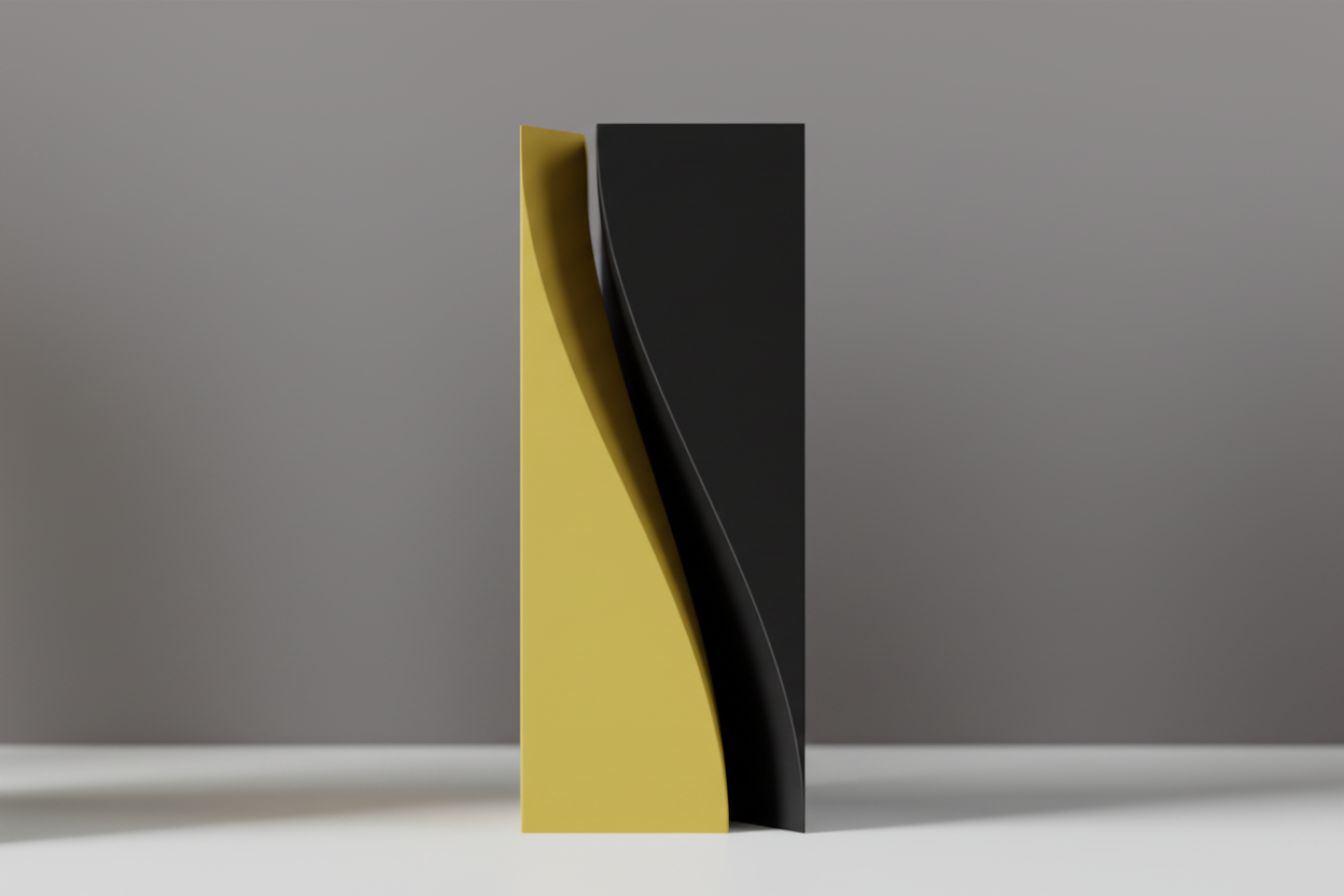Vaso Moderno Design Scultura Minimal Bicolore