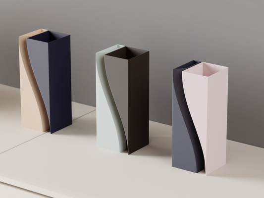 Vaso Moderno Design Scultura Minimal Bicolore