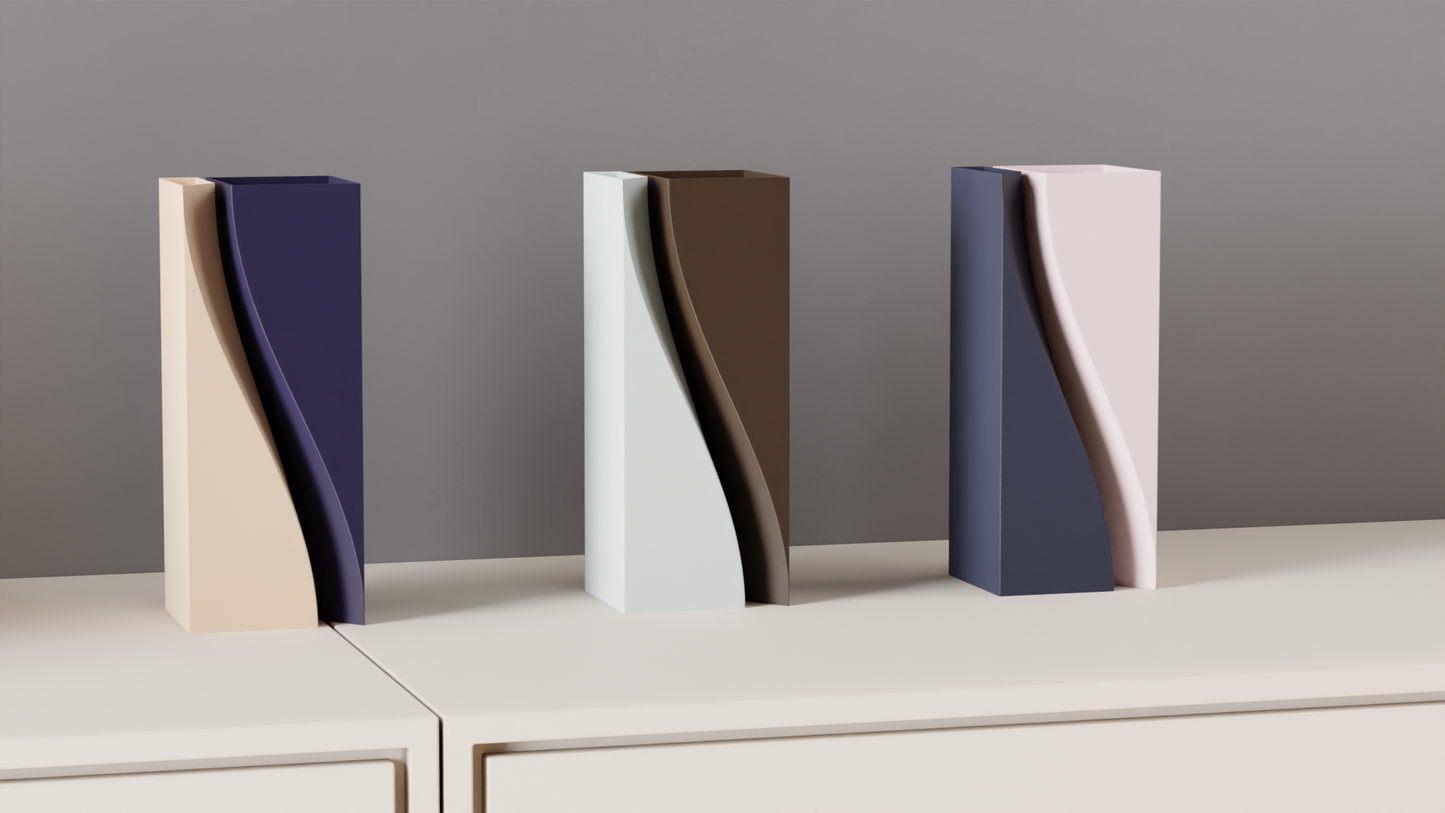 Vaso Moderno Design Scultura Minimal Bicolore
